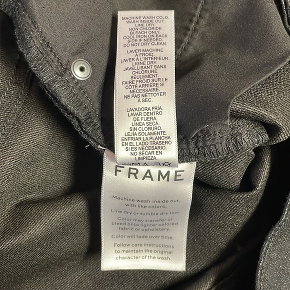 FRAME Size 30 Le High Skinny Jeans in Black Croc Pattern - Picture 12 of 12